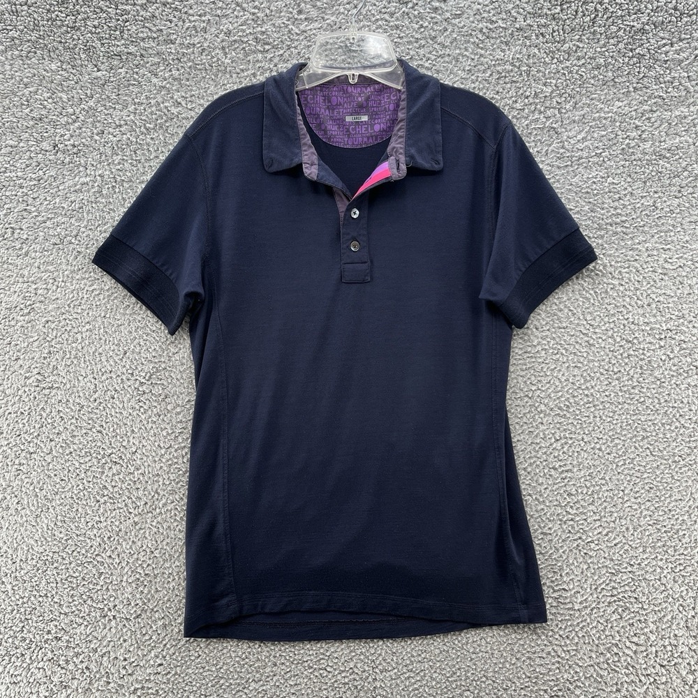 Rapha Paul Smith Polo Shirt Mens Large Navy Wool Cycling Technical Pocket